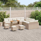 Gartensofa-set 14 pcs Beige Poly-Rattan