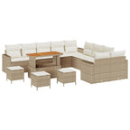 Gartensofa-set 14 pcs Beige Poly-Rattan