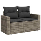 Gartensofa-set 14 pcs Grau Poly-Rattan