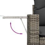 Garten-Sofa-Set mit Speicher 11 pcs Grau Poly Rattan