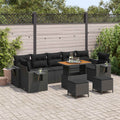 Garten-Sofa-Set 10 pcs Schwarz Poly-Rattan