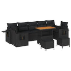 Garten-Sofa-Set 10 pcs Schwarz Poly-Rattan