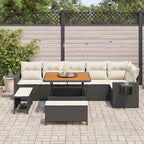 Gartensofa-set 9 pcs Schwarz Poly-Rattan