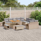 Gartensofa-set 13 pcs Beige Poly-Rattan