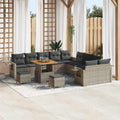 Gartensofa-set 13 pcs Grau Poly-Rattan