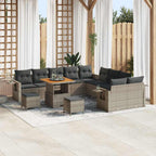 Gartensofa-set 13 pcs Grau Poly-Rattan