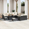 Gartensofa-set 13 pcs Schwarz Poly-Rattan