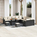 Gartensofa-set 13 pcs Schwarz Poly-Rattan