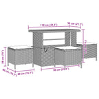 Gartensofa-set 14 pcs Schwarz Poly-Rattan