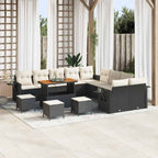Gartensofa-set 14 pcs Schwarz Poly-Rattan