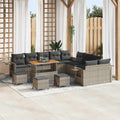 Gartensofa-set 14 pcs Grau Poly-Rattan