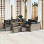 Gartensofa-set 14 pcs Grau Poly-Rattan