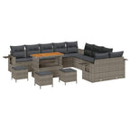 Gartensofa-set 14 pcs Grau Poly-Rattan