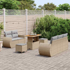 Gartensofa-set 8 pcs Beige Poly-Rattan