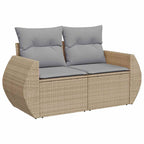 Gartensofa-set 8 pcs Beige Poly-Rattan