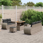 Gartensofa-set 8 pcs Grau Poly-Rattan