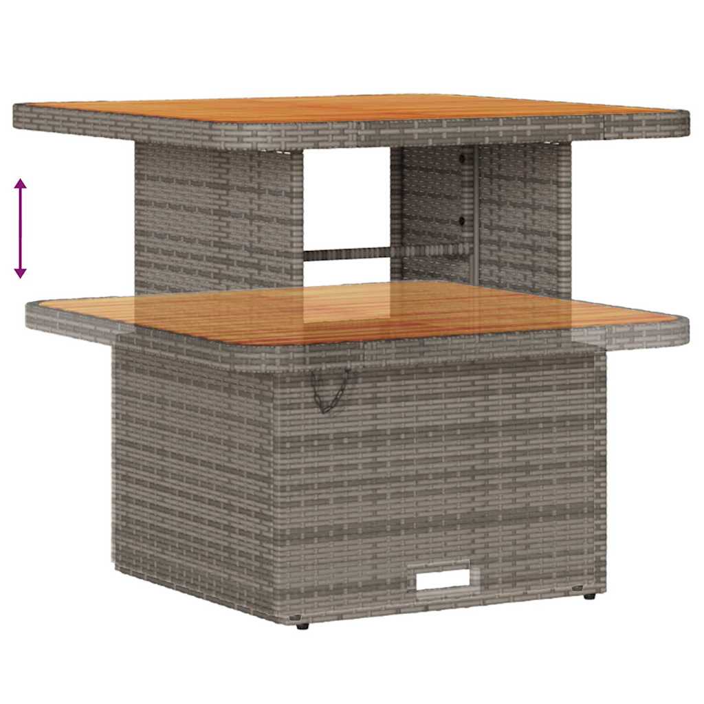 Gartensofa-set mit Kissen mit Speicher 11 pcs Grau Poly-Rattan