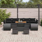 Gartensofa-set 10 pcs Schwarz Poly-Rattan