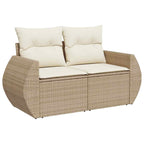 Gartensofa-set 10 pcs Beige Poly-Rattan