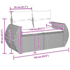 Gartensofa-set 10 pcs Grau Poly-Rattan