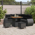 Gartensofa-set 8 pcs Schwarz Poly-Rattan