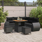 Gartensofa-set 8 pcs Schwarz Poly-Rattan