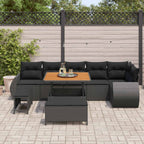 Gartensofa-set 9 pcs Schwarz Poly-Rattan