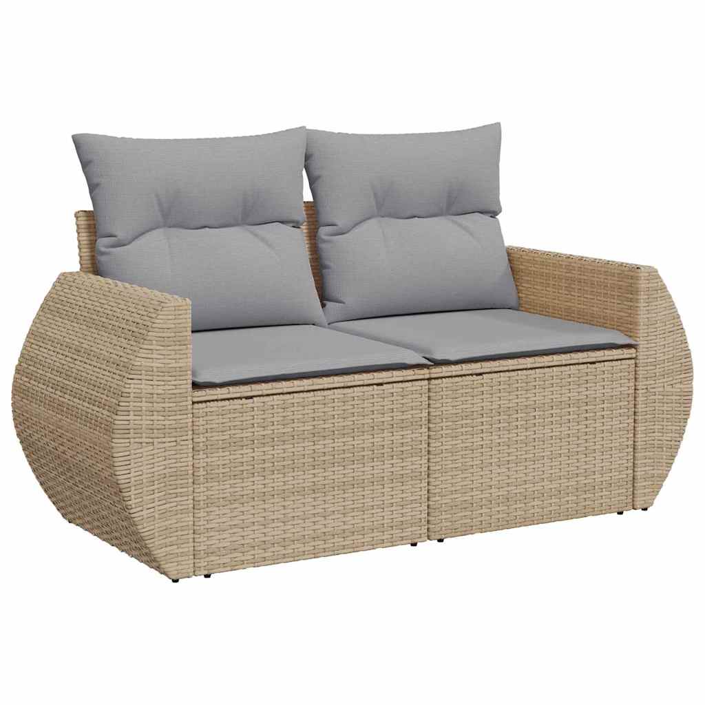 Gartensofa-set 9 pcs Beige Poly-Rattan