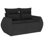 Gartensofa-set 9 pcs Schwarz Poly-Rattan
