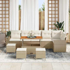 Gartensofa-set 10 pcs Beige Poly-Rattan