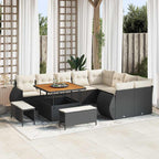 Gartensofa-set 12 pcs Schwarz Poly-Rattan