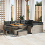Gartensofa-set 12 pcs Grau Poly-Rattan