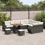 Gartensofa-set 12 pcs Schwarz Poly-Rattan