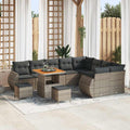 Gartensofa-set 12 pcs Grau Poly-Rattan