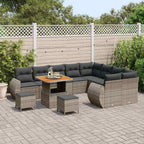 Gartensofa-set 12 pcs Grau Poly-Rattan
