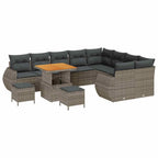 Gartensofa-set 12 pcs Grau Poly-Rattan