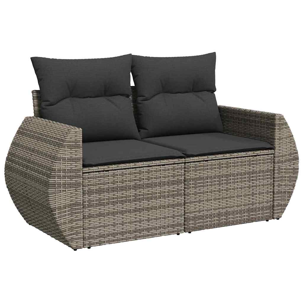 Gartensofa-set 12 pcs Grau Poly-Rattan