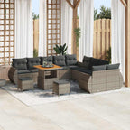 Gartensofa-set 13 pcs Grau Poly-Rattan