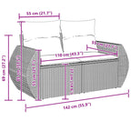 Gartensofa-set 13 pcs Schwarz Poly-Rattan