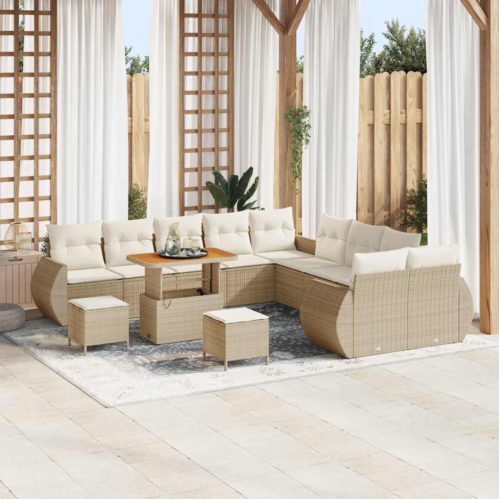 Gartensofa-set 13 pcs Beige Poly-Rattan