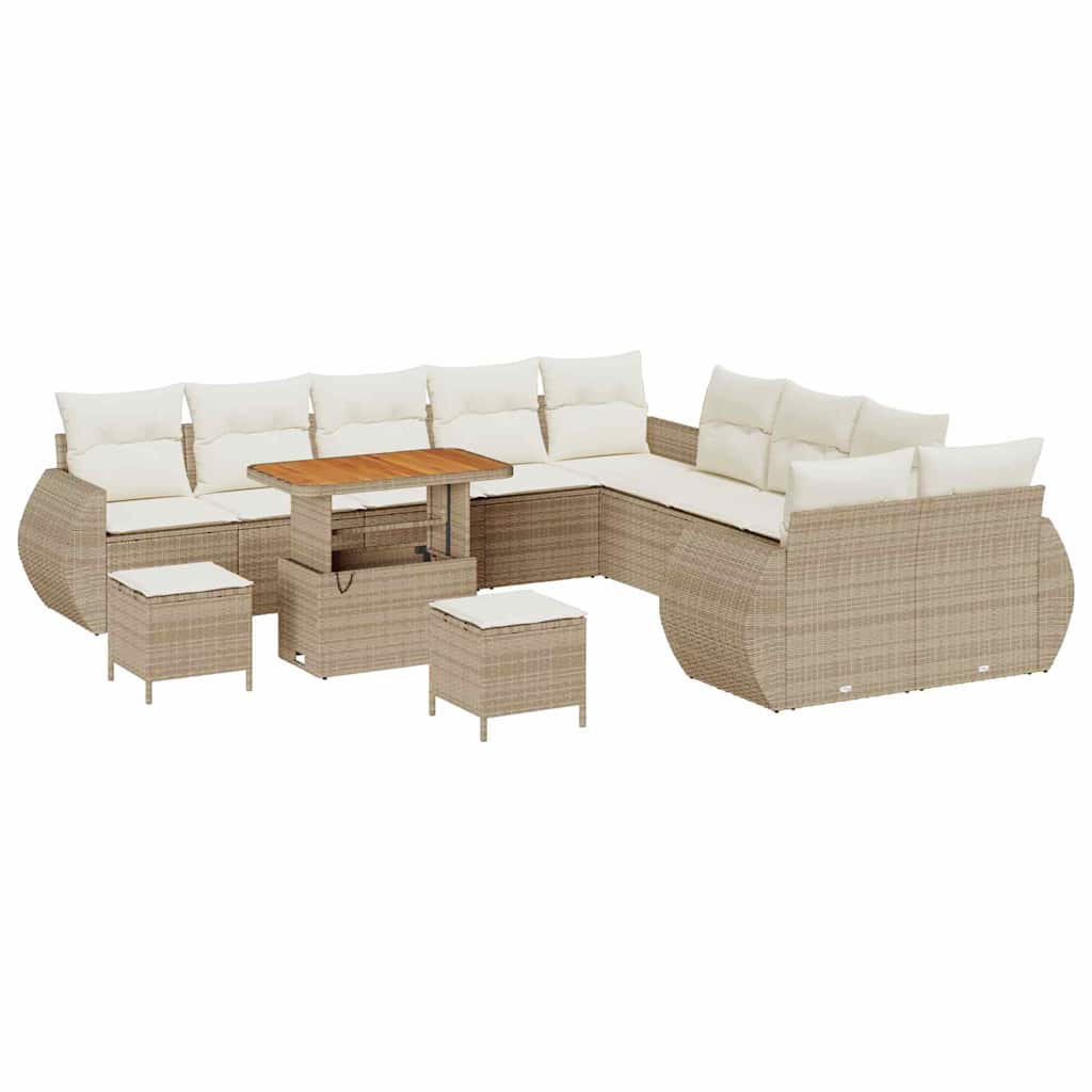 Gartensofa-set 13 pcs Beige Poly-Rattan