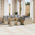 Gartensofa-set 14 pcs Beige Poly-Rattan