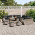 Gartensofa-set 14 pcs Grau Poly-Rattan