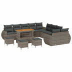 Gartensofa-set 14 pcs Grau Poly-Rattan