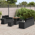 Gartensofa-set 8 pcs Schwarz Poly-Rattan