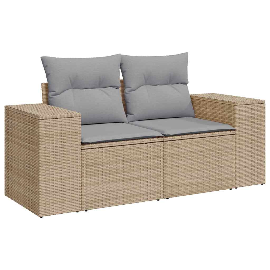 Gartensofa-set 8 pcs Beige Poly-Rattan