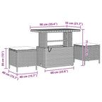 Garten-Sofa-Set mit Speicher 9 pcs Grau Poly Rattan