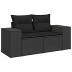 Garten-Sofa-Set 10 pcs Schwarz Poly-Rattan