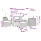 Gartensofa-set mit Kissen 8 pcs Grau Poly-Rattan