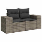 Gartensofa-set mit Kissen 12 pcs Grau Poly-Rattan